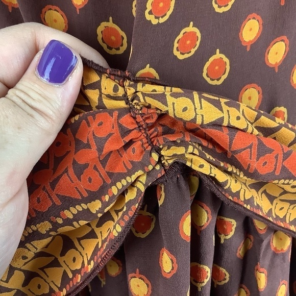Anna Sui for Target Brown Orange Boho Mini Dress - Picture 7 of 7